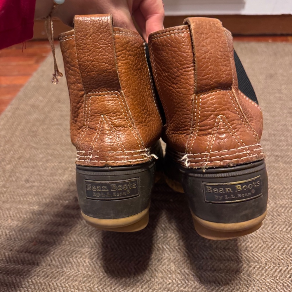 L.L.Bean Bean Boots Chelsea Slip-On Duck Boots Leather Rubber mens size 8 - Picture 5 of 5